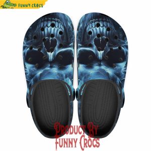 Colorful Fantasy Blue Smoke Skull Crocs Shoes