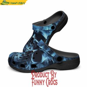 Colorful Fantasy Blue Smoke Skull Crocs Shoes