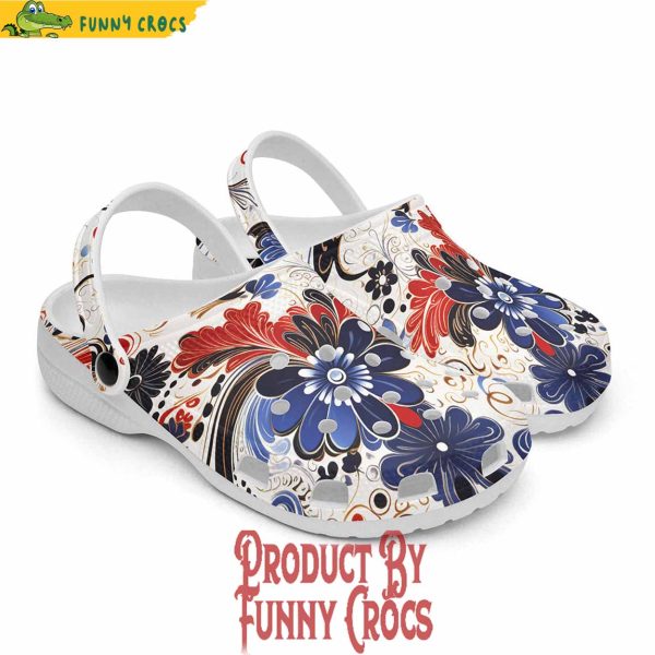 Colorful Flower Artistic Doodles Crocs Shoes