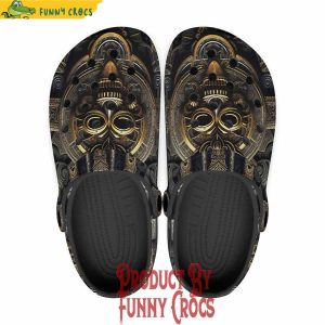 Colorful Gold And Brass Aztecs Symbolism Crocs Shoes