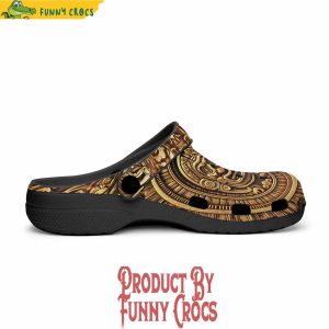 Colorful Golden Aztec Carving Crocs Shoes 3