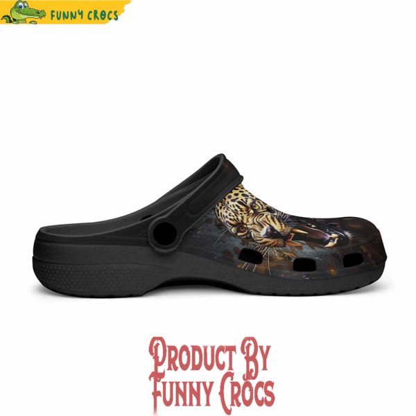 Colorful Golden Leopard Roaring Crocs Shoes