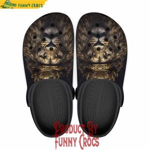 Colorful Golden Lion With Crown Crocs Shoes