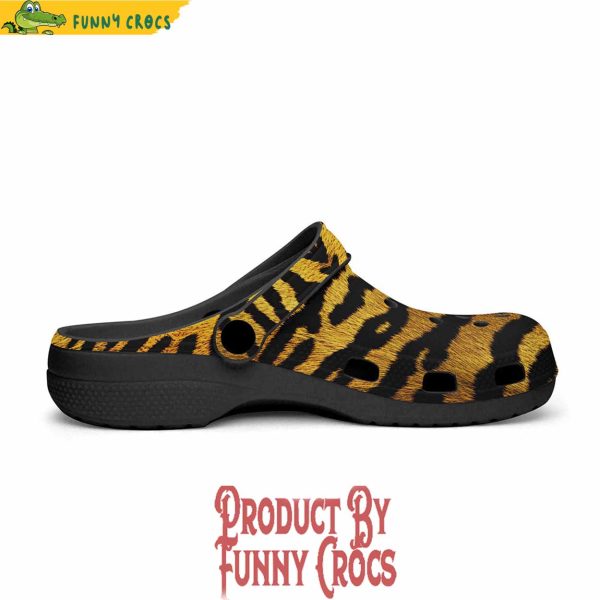 Colorful Golden Tiger Fur Crocs Shoes