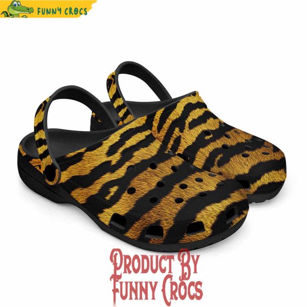 Colorful Golden Tiger Fur Crocs Shoes