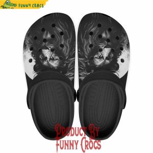 Colorful Gothic Lion Dark Night Moon Crocs Shoes