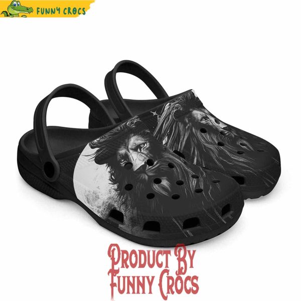 Colorful Gothic Lion Dark Night Moon Crocs Shoes