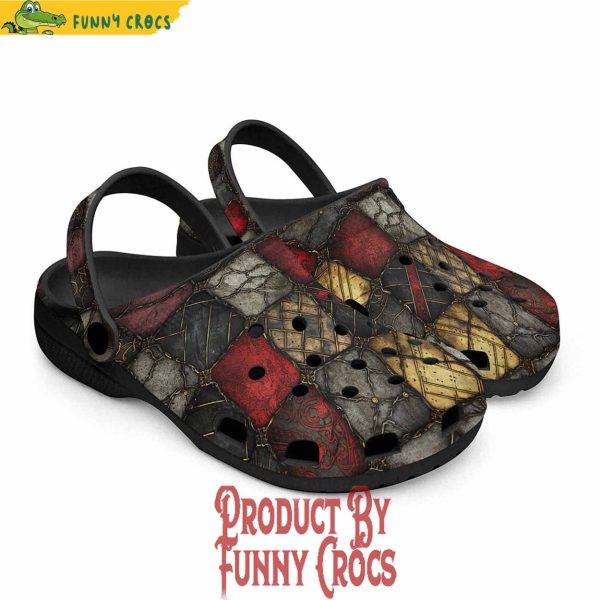 Colorful Gothic Tiles Pattern Crocs Shoes