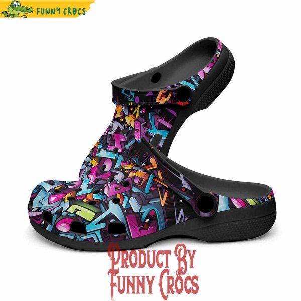 Colorful Graffiti Letters Collage Crocs Shoes