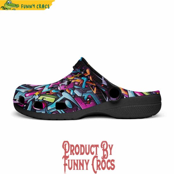 Colorful Graffiti Letters Collage Crocs Shoes