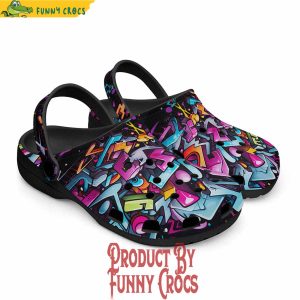 Colorful Graffiti Letters Collage Crocs Shoes 5