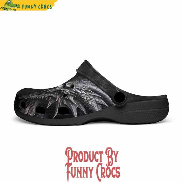 Colorful Gray Dragon Apocalypse Art Crocs Shoes