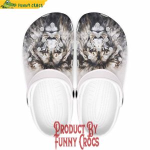 Colorful Gray Watercolor Lion Crocs Shoes