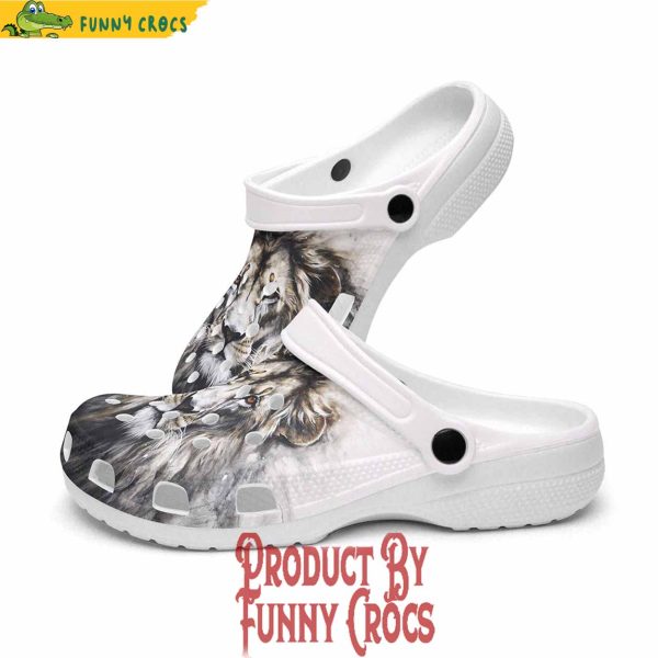 Colorful Gray Watercolor Lion Crocs Shoes