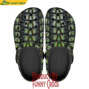 Colorful Green Crocodile Skin Crocs Shoes