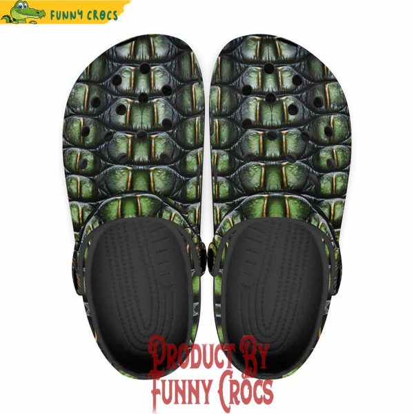 Colorful Green Crocodile Skin Crocs Shoes