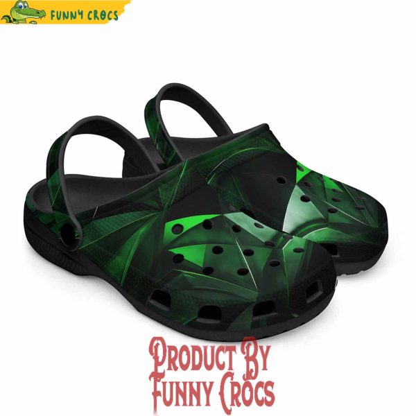 Colorful Green Crystal Geometric Abstraction Crocs Shoes