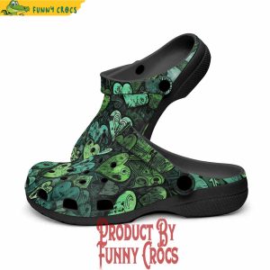 Colorful Green Hearts Graffiti Art Crocs Shoes 2