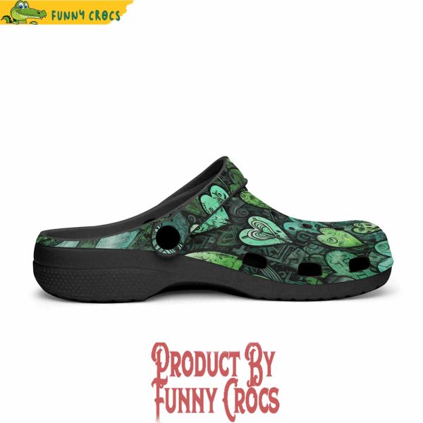 Colorful Green Hearts Graffiti Art Crocs Shoes