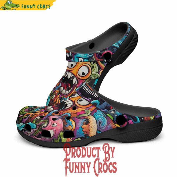 Colorful Monsters Graffiti Art Crocs Shoes