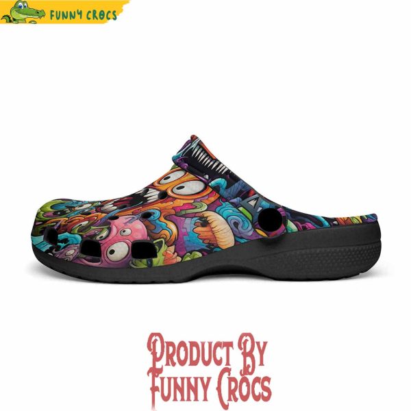 Colorful Monsters Graffiti Art Crocs Shoes