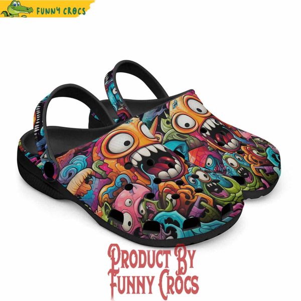 Colorful Monsters Graffiti Art Crocs Shoes