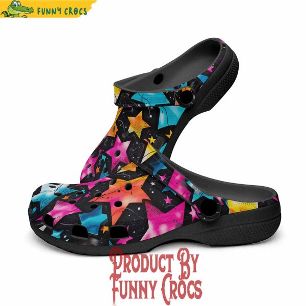 Colorful Stars Art Crocs Shoes