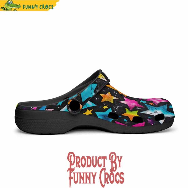 Colorful Stars Art Crocs Shoes