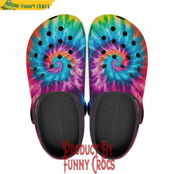 Colorful Tie Dye Crocs Shoes