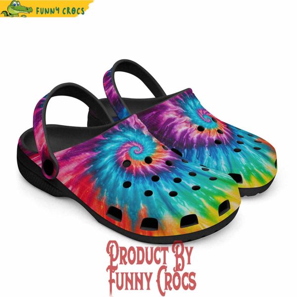 Colorful Tie Dye Crocs Shoes