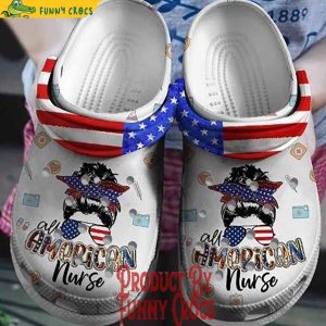 Cool Girl Glasses American 4Th Of July Nurse Crocs