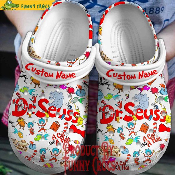 Custom Dr Seuss A Cat And A Hat Crocs Shoes