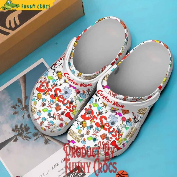 Custom Dr Seuss A Cat And A Hat Crocs Shoes