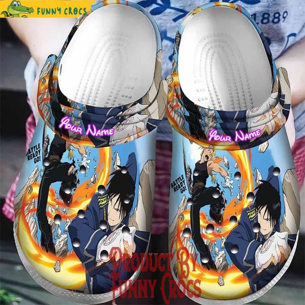Custom Fullmetal Alchemist Edward Elric vs Roy Mustang Crocs Shoes