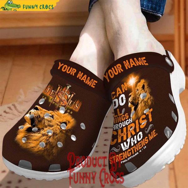 Custom I Can Do All Things Through Christ Who Strengthens Me Jesus Crocs Slippers