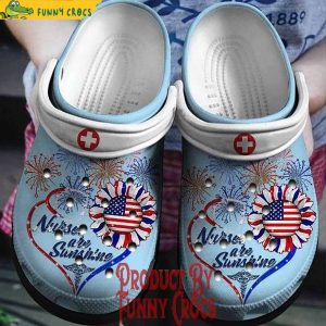 Nurse Fireworks Sunflower 4Th Of July Crocs Shoes