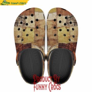 Old Cloth Patchwork Crocs Shoes