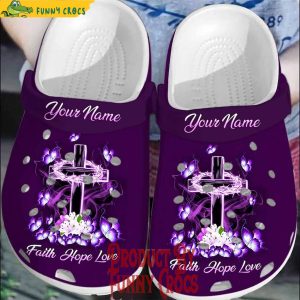 Personalized Cross Butterfly Jesus Crocs Shoes 1