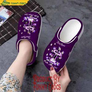 Personalized Cross Butterfly Jesus Crocs Shoes 3