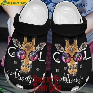 Personalized Giraffe Wears Glasses Black Crocs