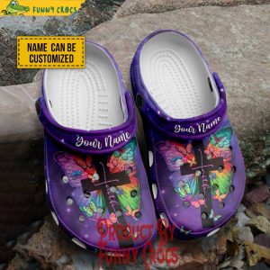 Personalized Jesus Purple Butterfly Faith Crocs Shoes