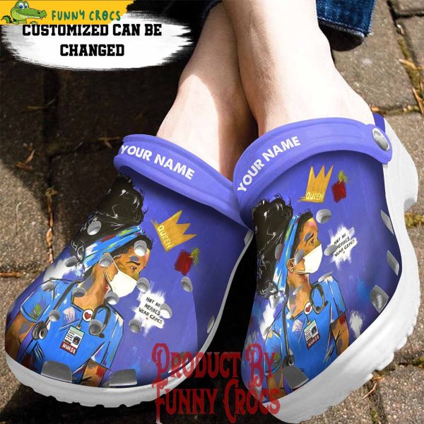 Personalized Black Queen Nurse Crocs Clog Shoes