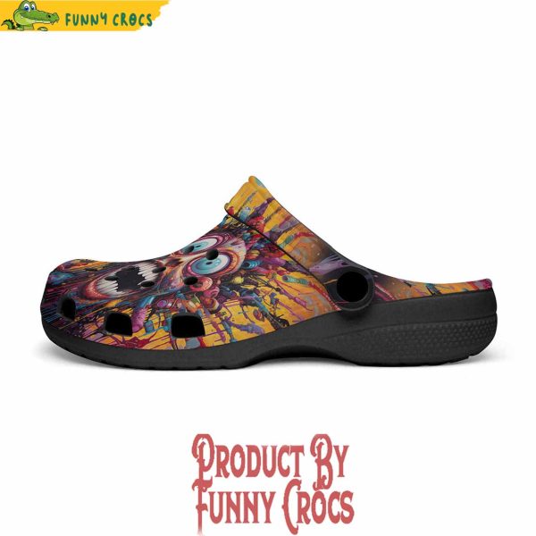 Psychedelic Bizarre Face Colorful Crocs Shoes