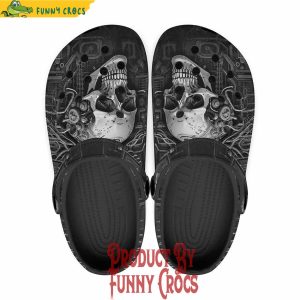 Robot Skull Gear Wheel Wires Art Crocs Shoes 1