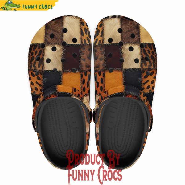 Safari Animals Grungy Patchwork Crocs Shoes