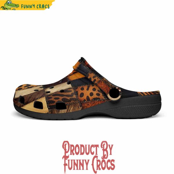 Safari Animals Grungy Patchwork Crocs Shoes