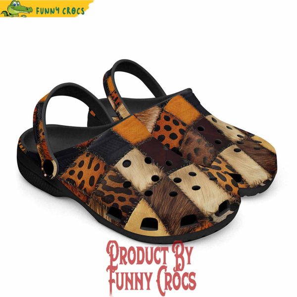 Safari Animals Grungy Patchwork Crocs Shoes