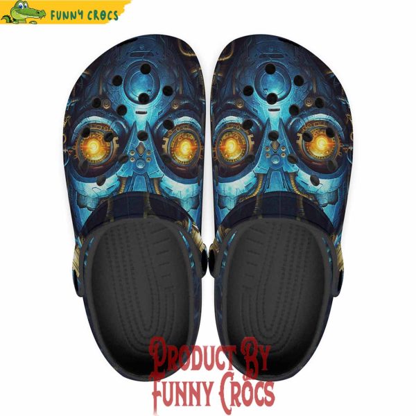 Science Fiction Robot Face Crocs Shoes