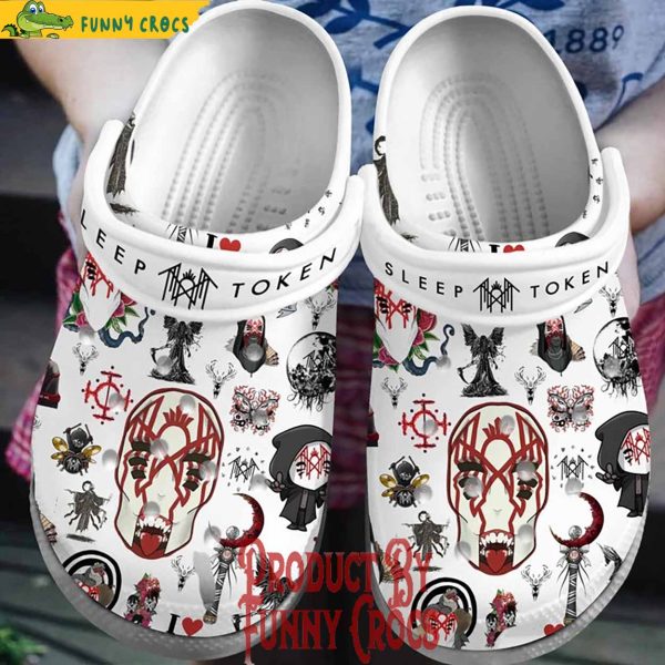 Sleep Token Face Pattern Crocs Shoes