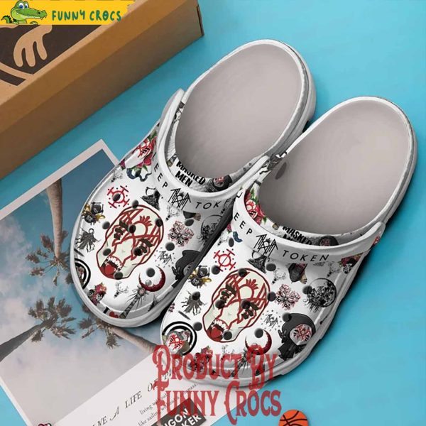 Sleep Token Face Pattern Crocs Shoes